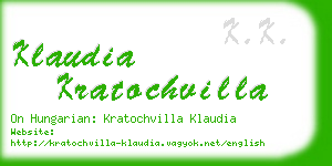 klaudia kratochvilla business card